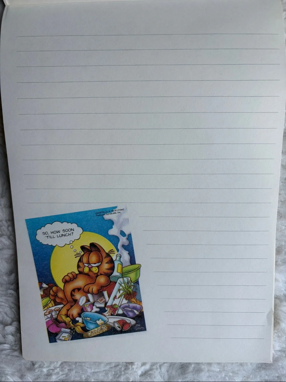 Garfield Vintage Comic Notepad - Bold Orange Cat